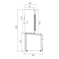 Wand Vrieskast | 230 V | 269 Kg | Zwart | 3 glasdeuren