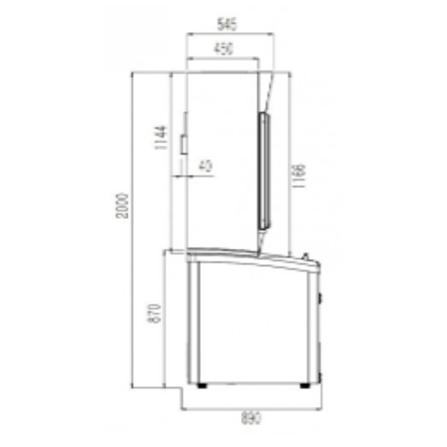 Wall Freezer | 230 V | 269 kg | Black | 3 glass doors