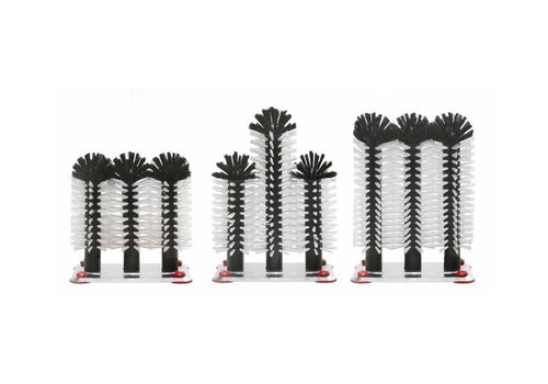  HorecaTraders Rinsing brush aluminum base 3-piece | 3x18cm 