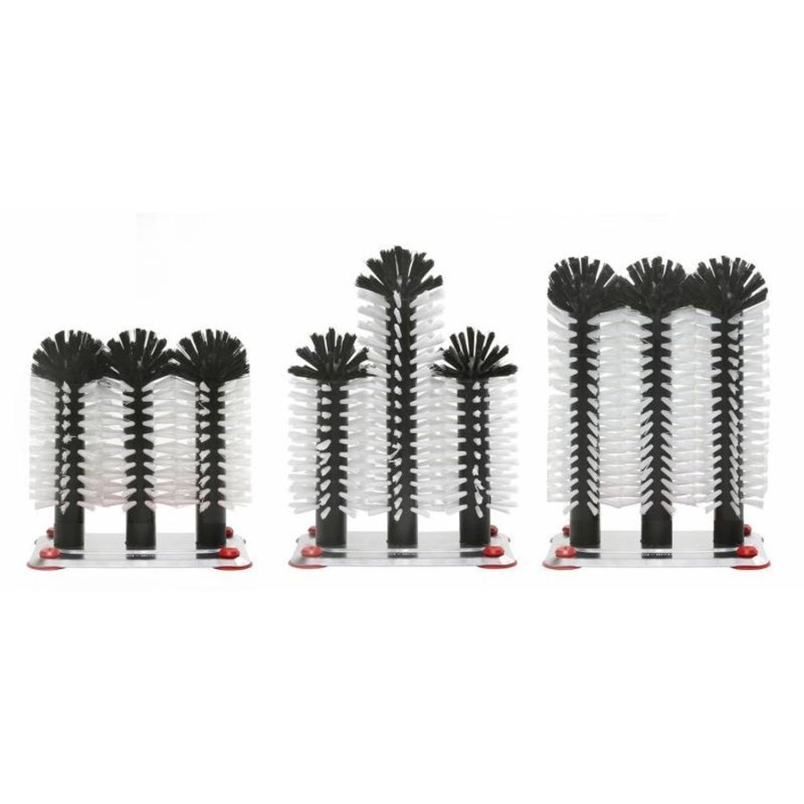 Rinse brush aluminum base 3-part | 3x18cm