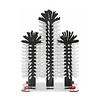 HorecaTraders Rinsing brush aluminum base 3-piece | 18x25x18cm