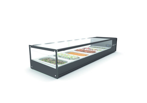  HorecaTraders Tapas Refrigerated Display Case | LED Lighting | Available in 2 Sizes | 