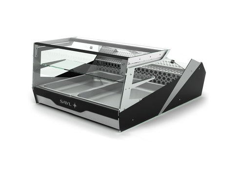  HorecaTraders Buffet Refrigerated Display Case | 1/1GN 65mm Containers | LED Lighting | Available in 2 sizes 