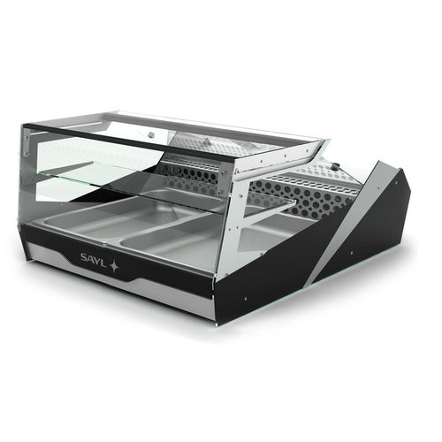  HorecaTraders Buffet Refrigerated display case | 1 / 1GN 65mm LED Lighting | Available in 2 sizes 