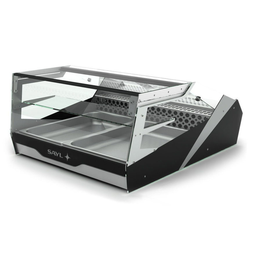 Vitrine réfrigérée pour buffet | Conteneurs 1/1GN 65 mm | Éclairage LED | Disponible en 2 tailles