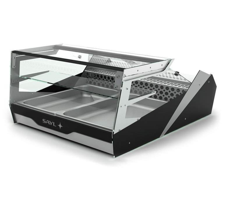 Display Case Per Buffet Con Raffreddamento - Design Semplice - Bianco - Set Di 4 - Per Snack E Cibi - Foto 8