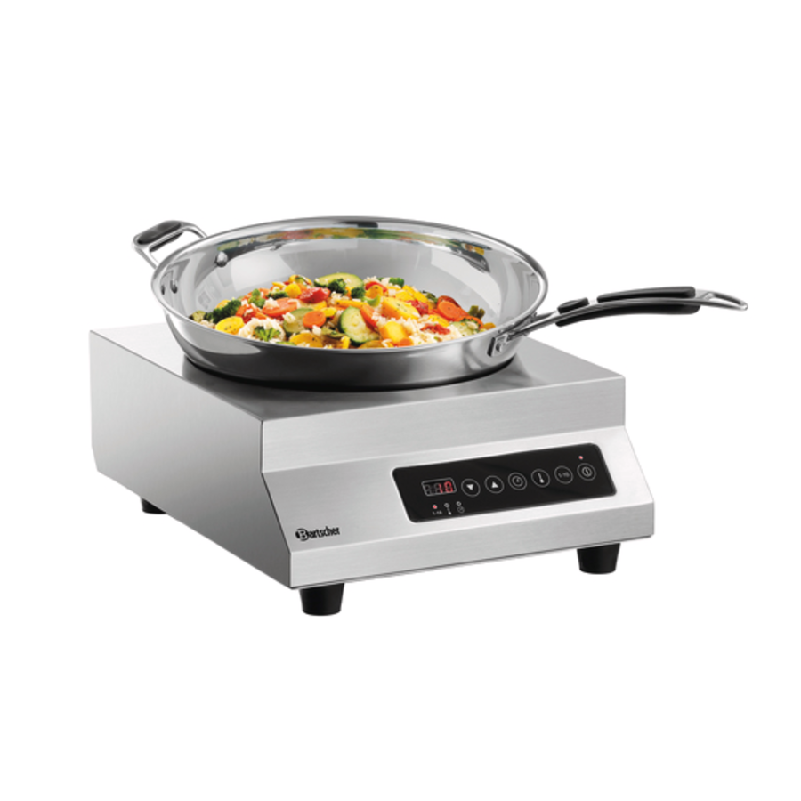Wok à induction | Acier inoxydable | 35,5x44x16,5 cm