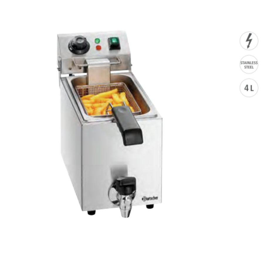Friteuse SNACK I Plus | acier inoxydable | 4 LITRES | 4,2 kG
