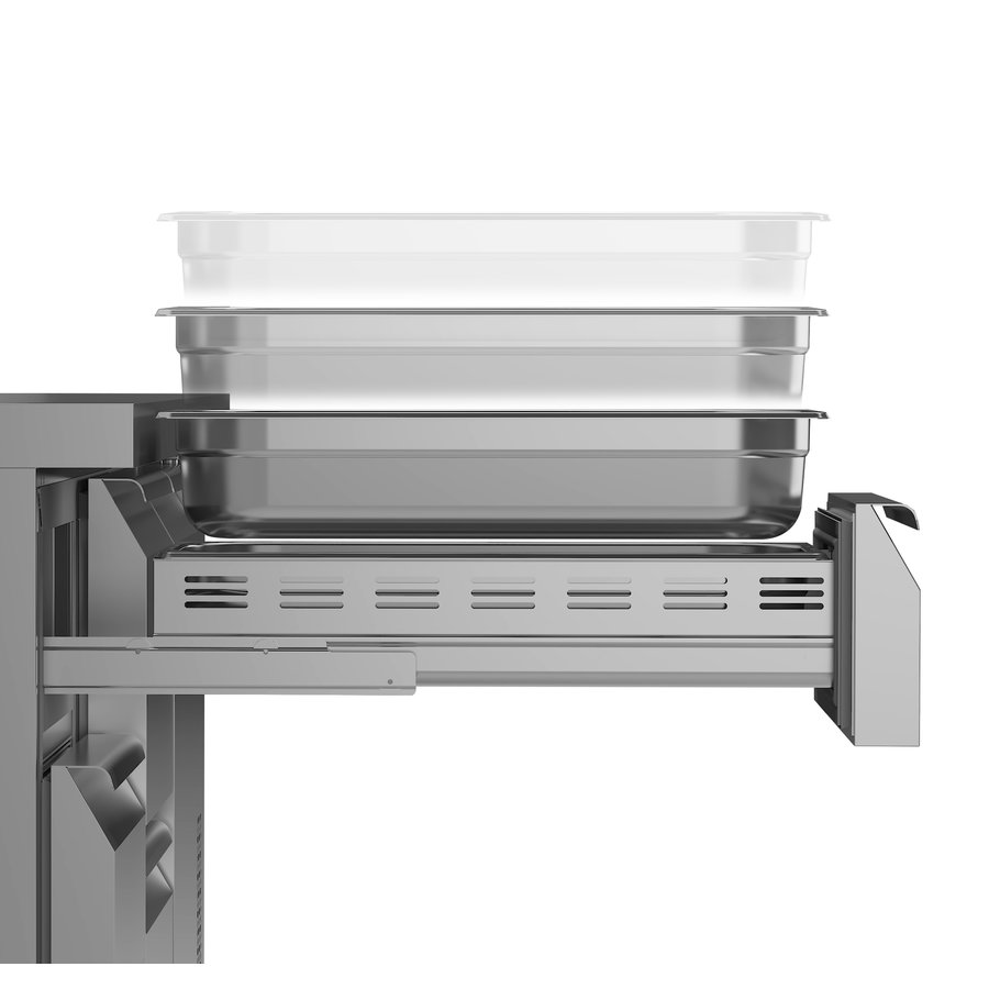 Établi réfrigéré Snowflake 4 portes | 343 litres | 2242x700x830-900mm