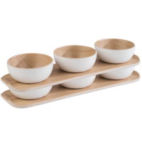 Melamine Serving Tray With 3 Bowls