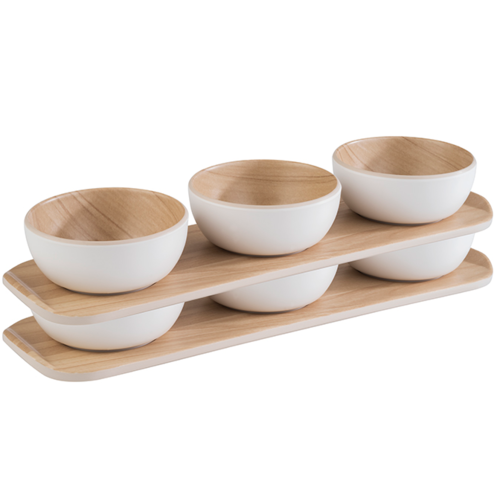  APS Melamine Serving Plate With 3 Bowls 