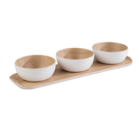Melamin-Serviertablett mit 3 Schüsseln