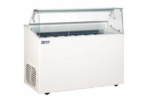  HorecaTraders IJsvitrine voor Roomijs136x69x(H)118 cm | 7 Bakken | 230V 