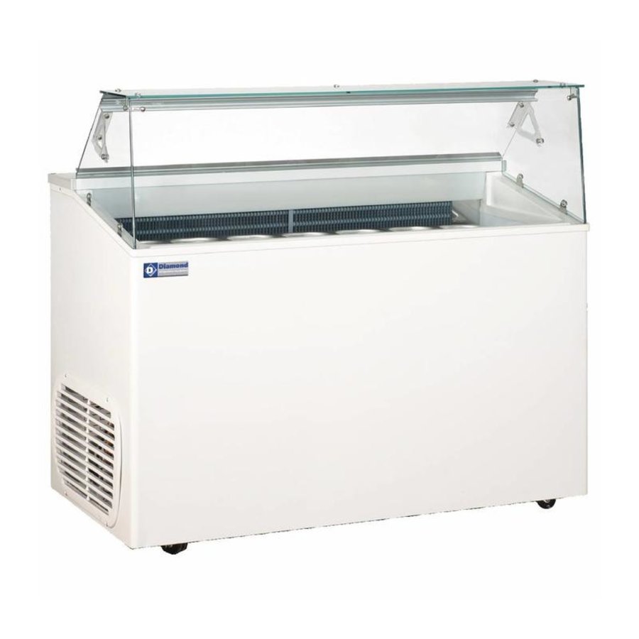 Eisvitrine für Speiseeis 136x69x(H)118 cm | 7 Backen | 230 V
