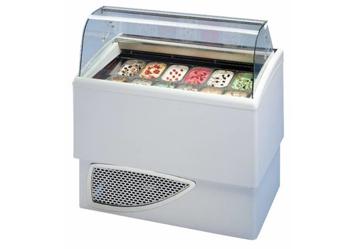  HorecaTraders Scoop ice cream display case for ice cream 118x77xh122 cm | 2 x 6 Bins 