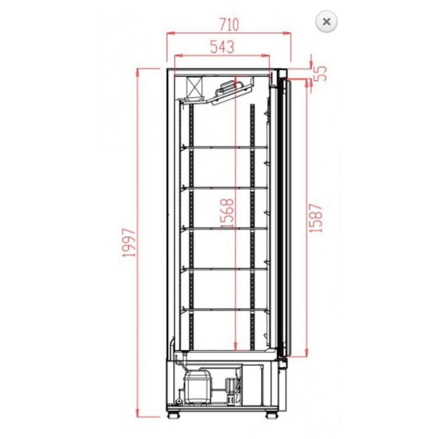 Freezer 3 Glass Doors | 188x71x199.7 (h) cm