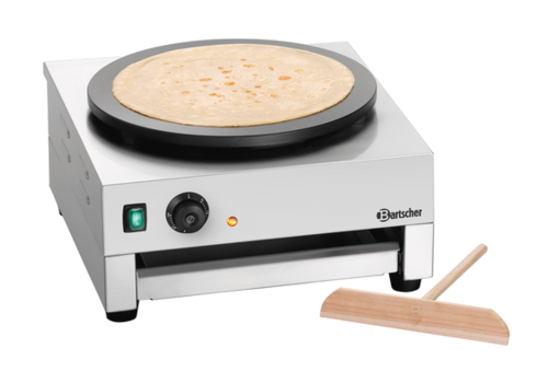  Bartscher Plaque de cuisson à crêpes | acier inoxydable | Ø400 mm | y compris diviseur de pâte | 230 volts 
