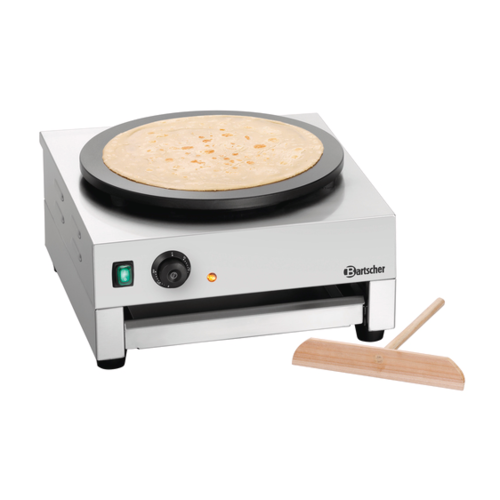  Bartscher Crêpe-Backblech | Edelstahl | Ø400 mm | inklusive Teigteiler | 230 Volt 