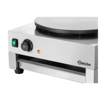 Plaque de cuisson à crêpes | acier inoxydable | Ø400 mm | y compris diviseur de pâte | 230 volts