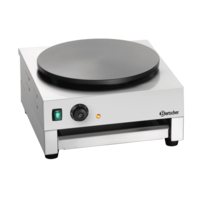Plaque de cuisson à crêpes | acier inoxydable | Ø400 mm | y compris diviseur de pâte | 230 volts