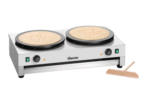  Bartscher Plaque de cuisson à crêpes | acier inoxydable | Double | 400 mm | 230 volts 