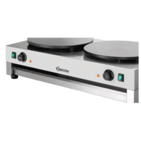 Plaque de cuisson à crêpes | acier inoxydable | Double | 400 mm | 230 volts