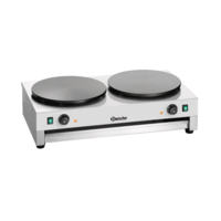 Plaque de cuisson à crêpes | acier inoxydable | Double | 400 mm | 230 volts