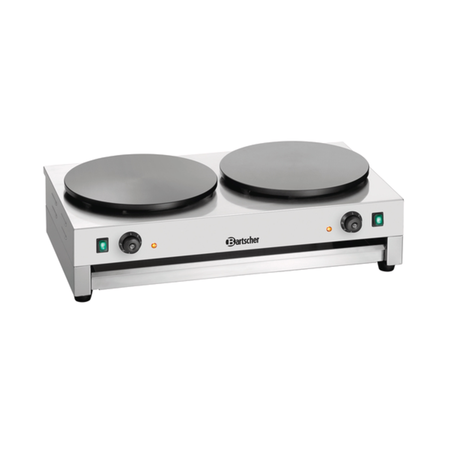 Plaque de cuisson à crêpes | acier inoxydable | Double | 400 mm | 230 volts