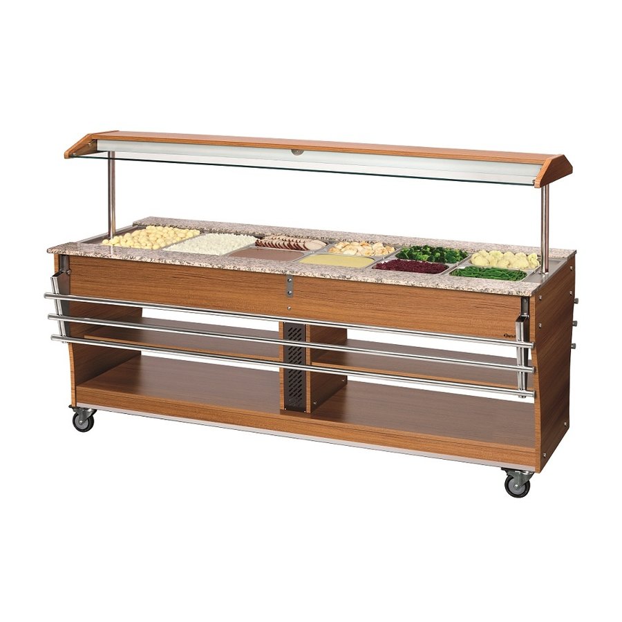 Wagon-buffet | Chaud | Pour 6 conteneurs GN 1/1