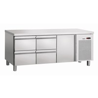 Refrigerated workbench | 1 cupboard | 4 drawers | 1792x700x850mm