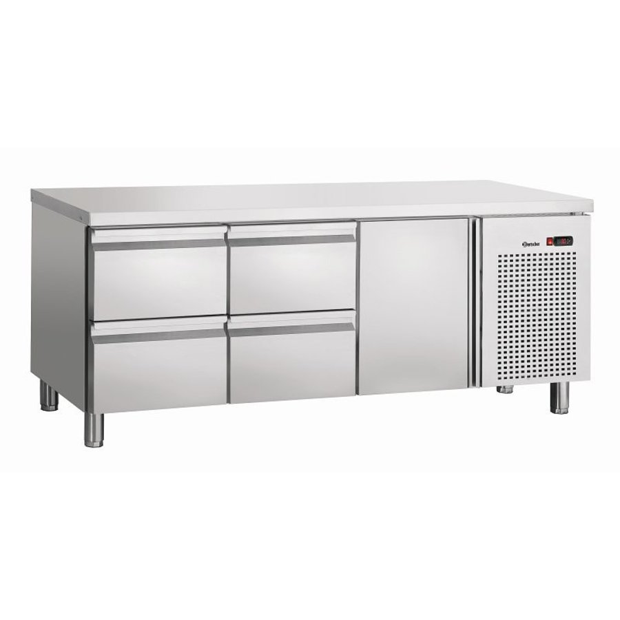 Refrigerated workbench | 1 cupboard | 4 drawers | 1792x700x850mm