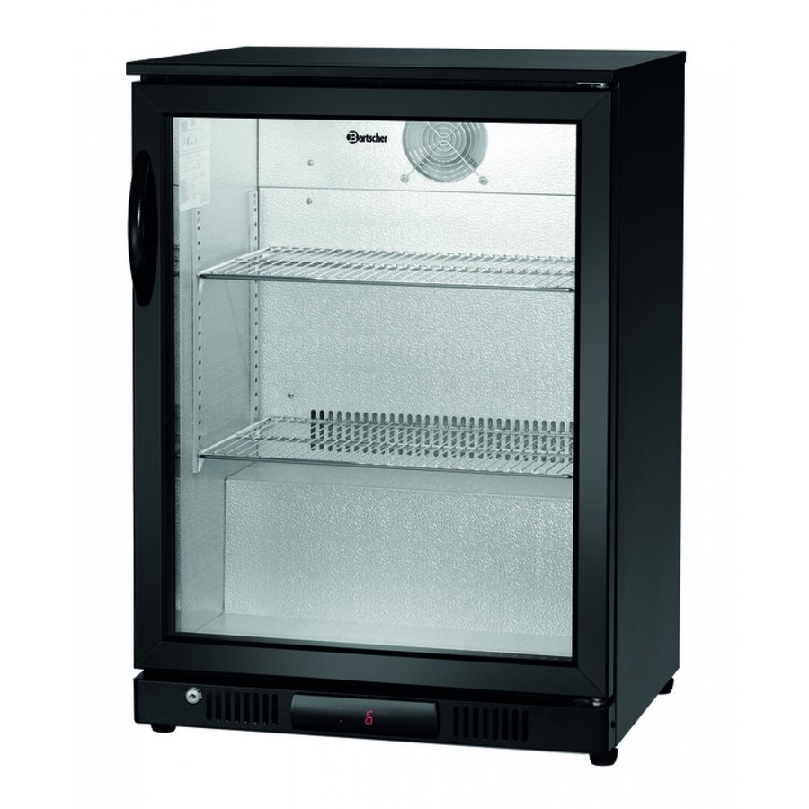 Réfrigérateur bar | Noir | Porte vitrée | 124L