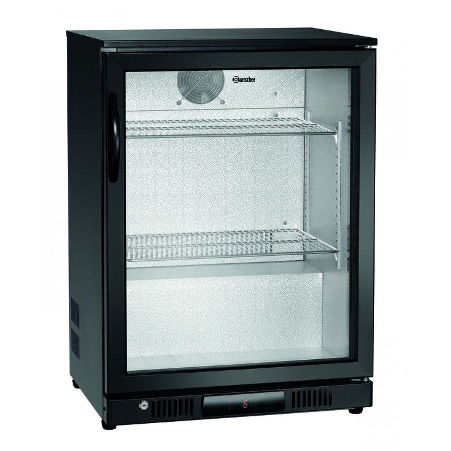 Réfrigérateur bar | Noir | Porte vitrée | 124L