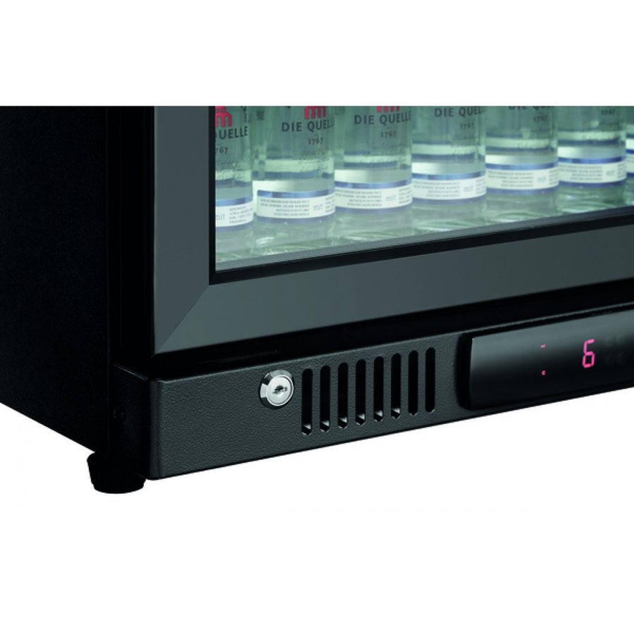 Réfrigérateur bar | Noir | Porte vitrée | 124L