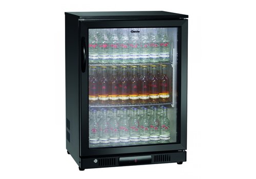  Bartscher Bar fridge | Black | Glass Door | 124L 