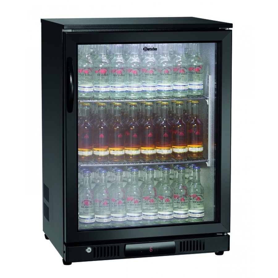 Réfrigérateur bar | Noir | Porte vitrée | 124L