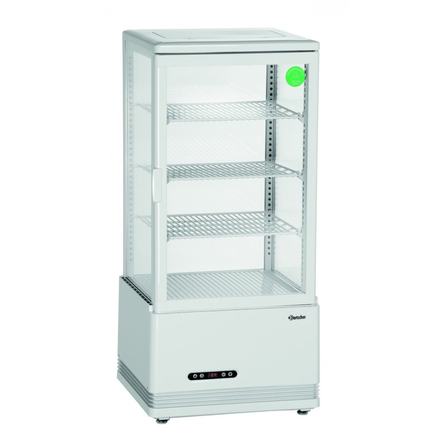 Mini vitrine réfrigérée | Blanc | 78L | 450x405x1030mm