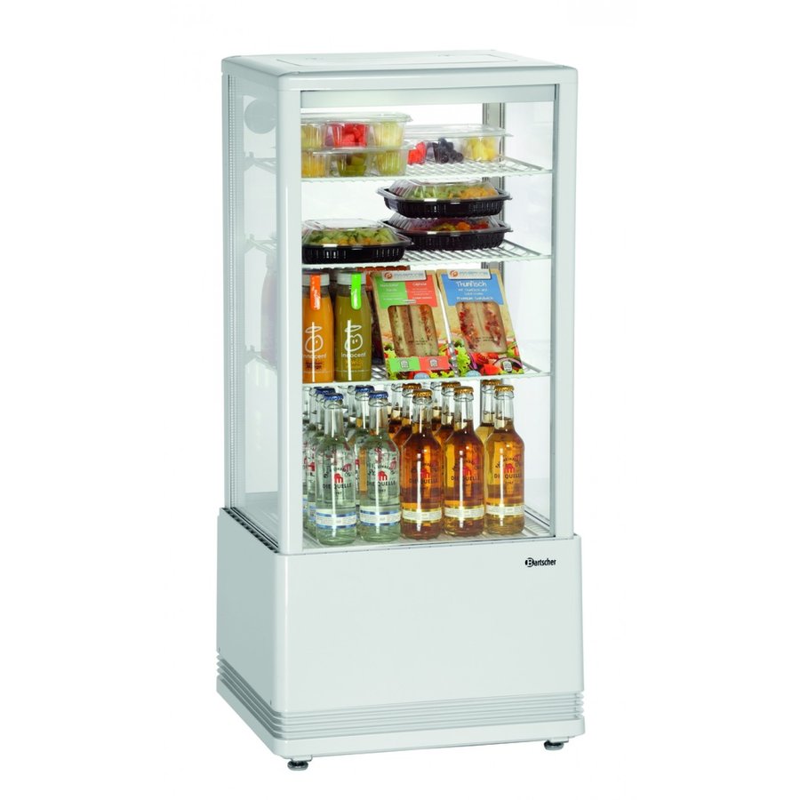 Mini vitrine réfrigérée | Blanc | 78L | 450x405x1030mm