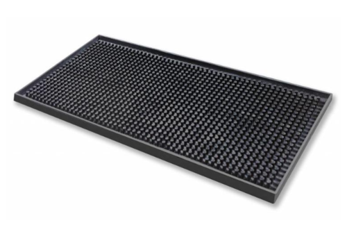  HorecaTraders Tapis de bar en caoutchouc | Noir | 15x30cm 