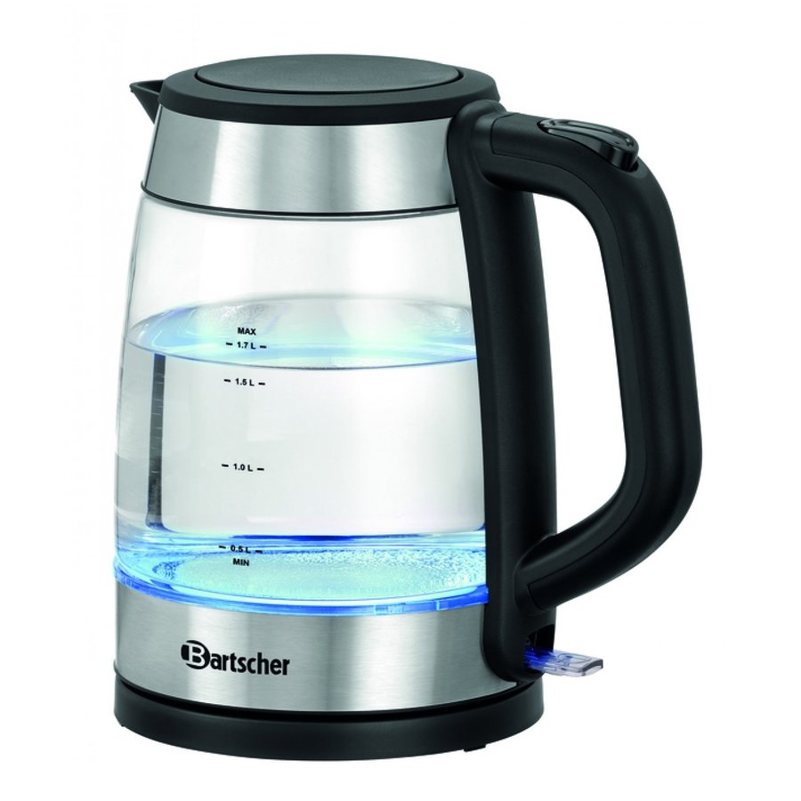 Bouilloire | 1,7 L | Lumière bleue | Boîtier en verre et en acier inoxydable