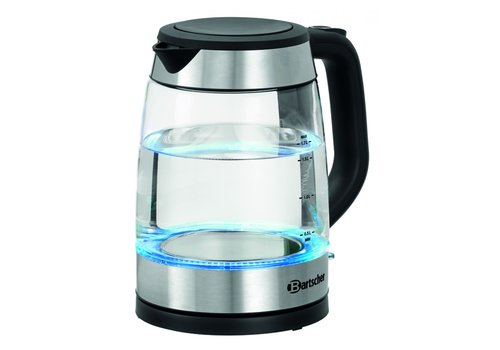  Bartscher Bouilloire | 1,7 L | Lumière bleue | Boîtier en verre et en acier inoxydable 
