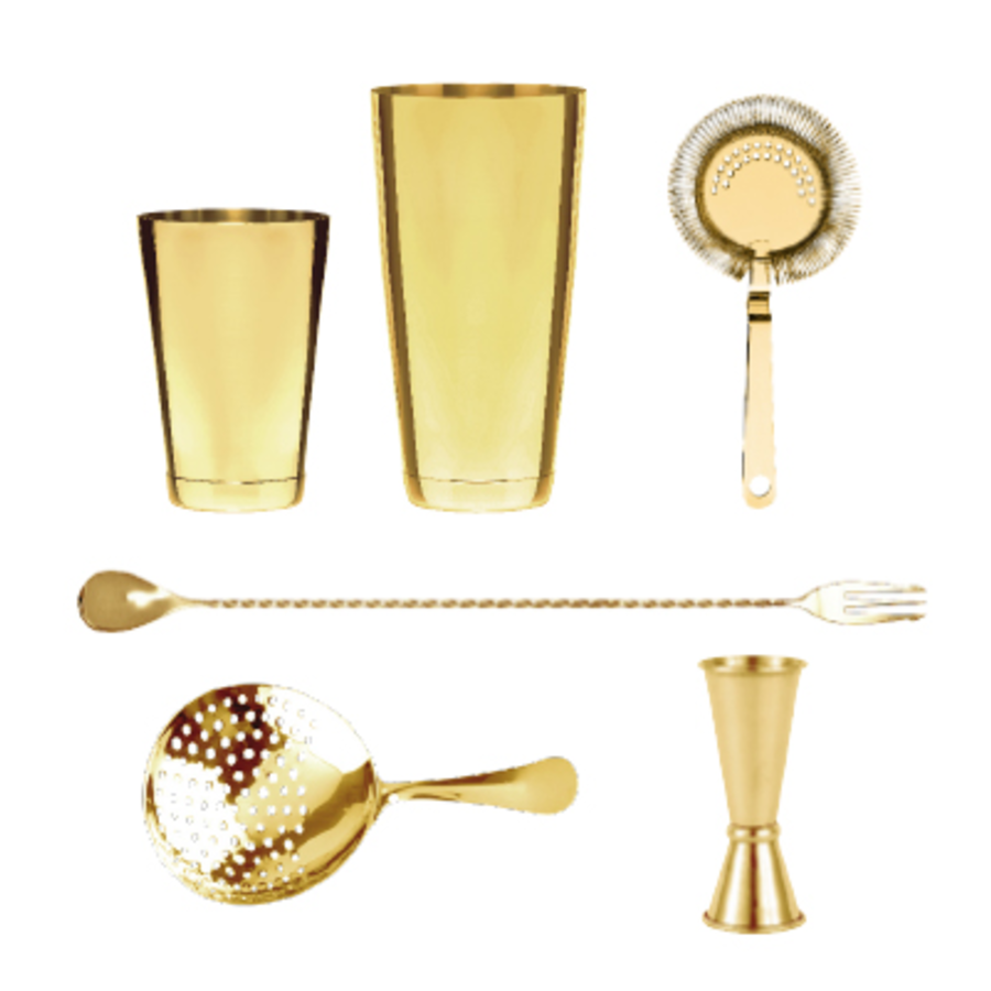 Coffret à cocktail doré | 6 pièces