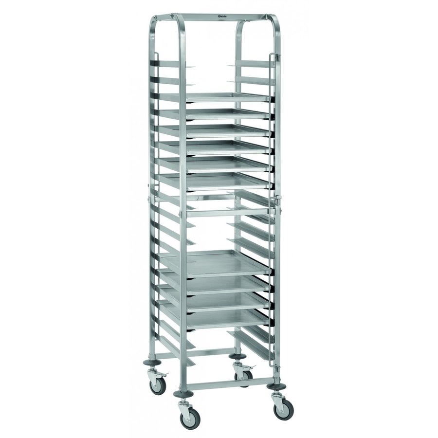 Wagon standard européen | acier inoxydable | 18 grilles | Max. 80 kg
