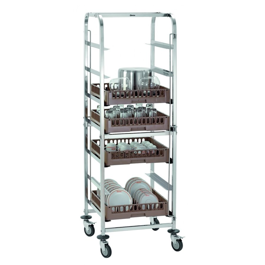 Chariot à panier de rinçage | acier inoxydable | 7 grilles | Max. 100 kg