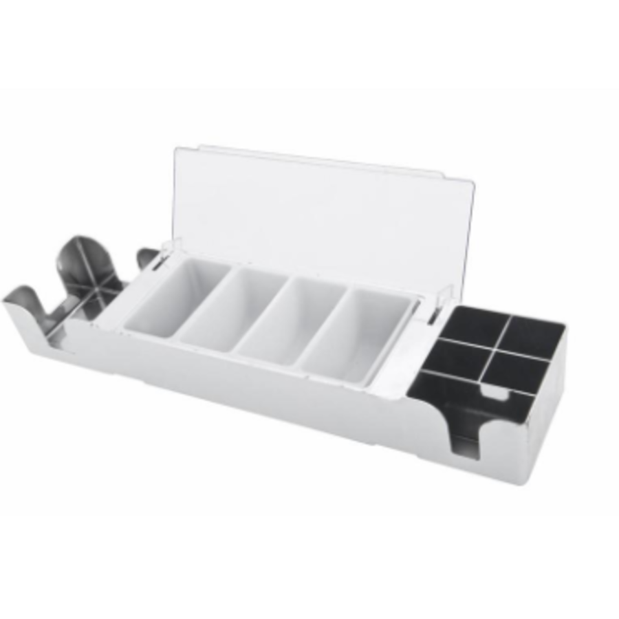 Bar station | 6 compartments | chrome plated