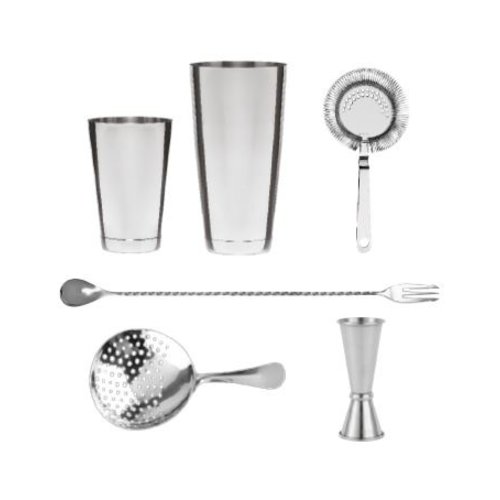  HorecaTraders Stainless Steel Cocktail Set | 6 Piece 