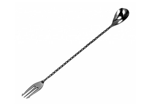  HorecaTraders Bar Mixing Spoon | Twisted | Handy Fork 