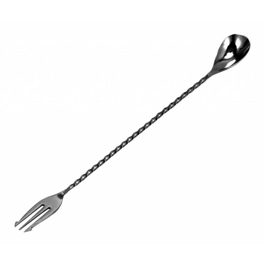 Cuillère à mélanger pour bar | Tordu | Fourchette pratique