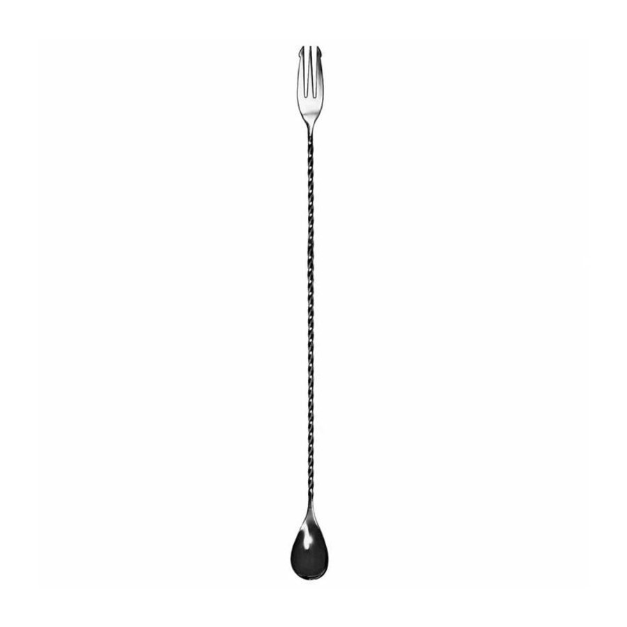 Cuillère à mélanger pour bar | Tordu | Fourchette pratique