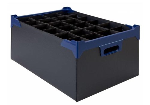  HorecaTraders Boîte de rangement en verre | 24 verres | 500x345x200mm | 5 pièces 